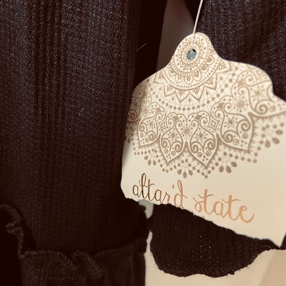 XS waffle knit black Altar’d State cardigan NWT - Picture 5 of 6